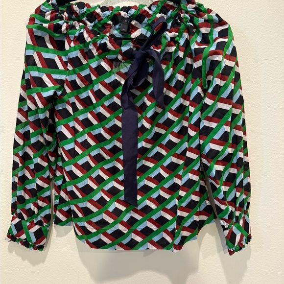J. Crew Multicolor Geometric Blouse NWT - Picture 1 of 4